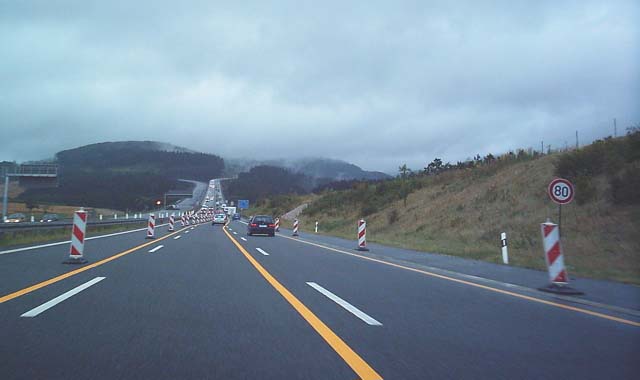Yellow lines on road